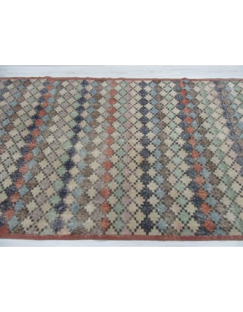 Hand-knotted vintage decorative Turkish art deco rug