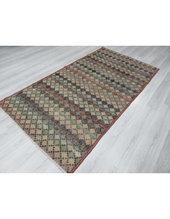 Hand-knotted vintage decorative Turkish art deco rug