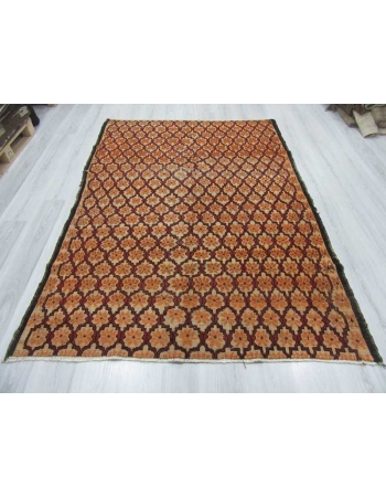 Hand-knotted vintage decorative modern Turkish area rug