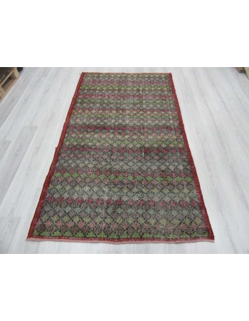 Hand-knotted vintage decorative Turkish art deco rug