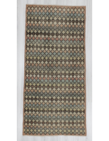 Vintage hand-knotted decorative pastel coloured Turkish art deco rug