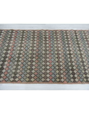 Vintage hand-knotted decorative pastel coloured Turkish art deco rug