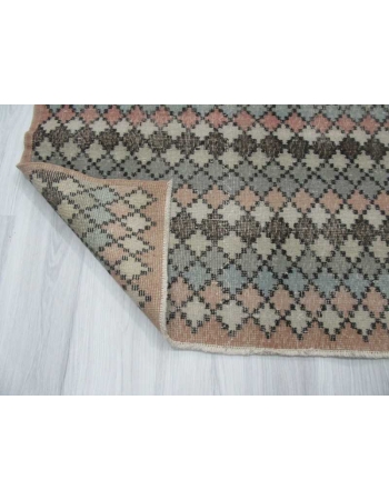 Vintage hand-knotted decorative pastel coloured Turkish art deco rug