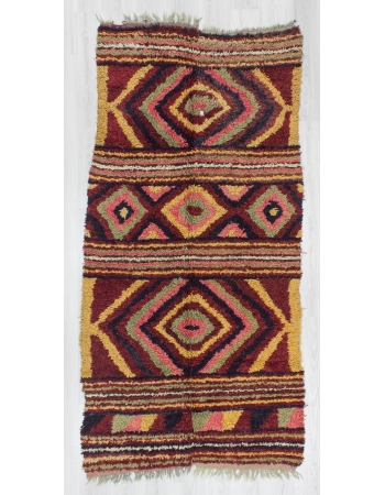 Vintage decorative Turkish tulu area rug