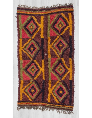 Vintage decorative Turkish tulu rug