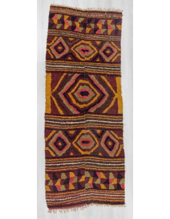 Vintage decorative Turkish tulu rug