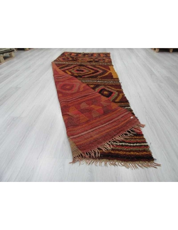 Vintage decorative Turkish tulu rug