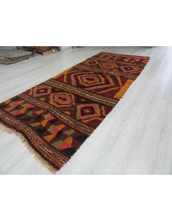 Vintage decorative Turkish tulu rug