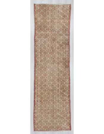 Vintage hand-knotted decorative modern Turkish runner rug