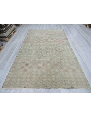 Vintage hand-knotted modern decorative faded Turkish art deco rug