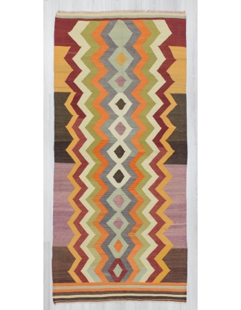 Handwoven decorative vintage modern unique designed Turkish kilim rug