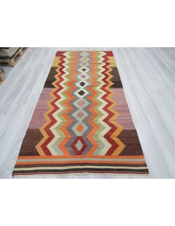 Handwoven decorative vintage modern unique designed Turkish kilim rug