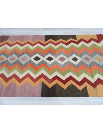 Handwoven decorative vintage modern unique designed Turkish kilim rug