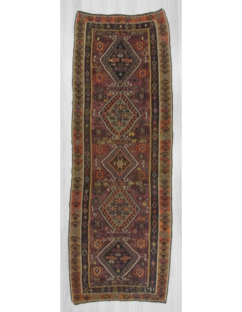 Vintage handwoven decorative Turkish kilim rug