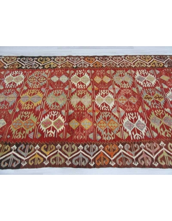 Vintage colorful one-of-a-kind Turkish kilim rug