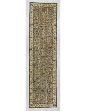 Vintage handknotted Turkish runner rug