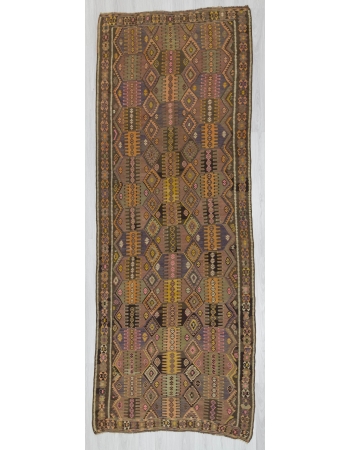 Handwoven vintage decorative Turkish kilim rug