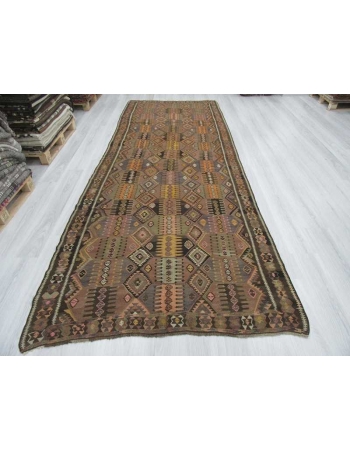 Handwoven vintage decorative Turkish kilim rug