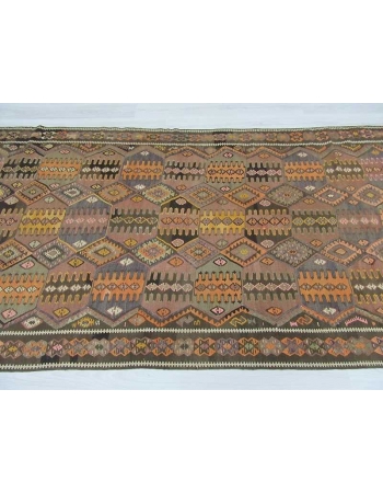 Handwoven vintage decorative Turkish kilim rug