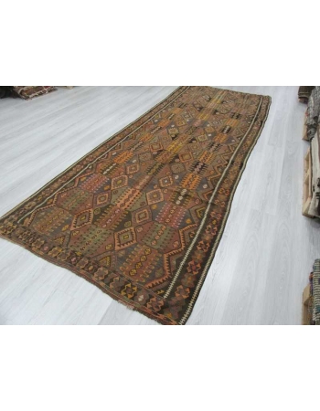 Handwoven vintage decorative Turkish kilim rug