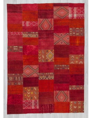 Vintage Turkish kilim patchwork rug