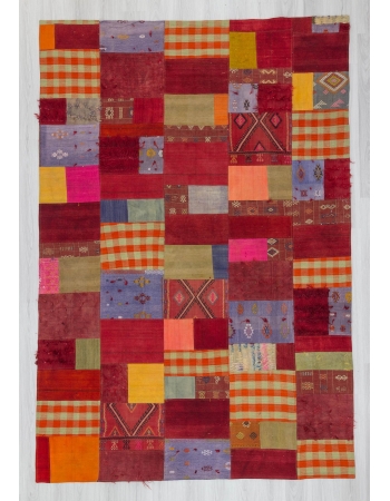 Vintage Turkish kilim patchwork rug