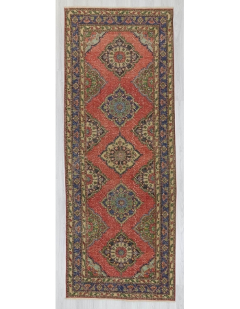 Vintage worn out decorative Turkish area rug