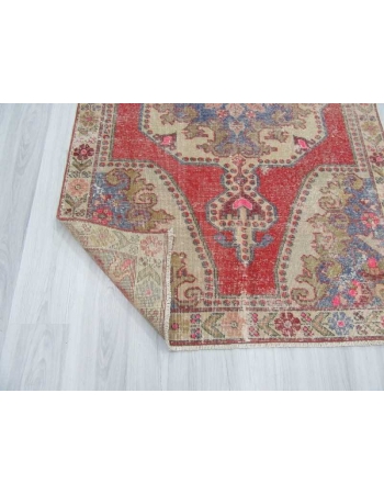 Worn out distressed decorative Turkish Konya area rug