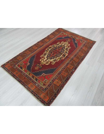 Mid century handknotted Turkish Konya area rug