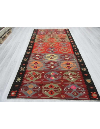 Vintage colorful Turkish kelim rug