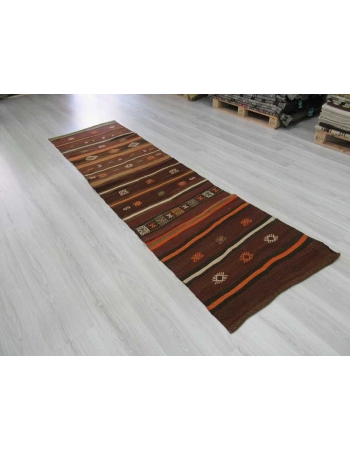 Vintage Turkish kilim runner rug