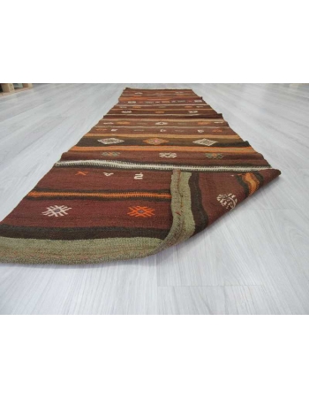 Vintage Turkish kilim runner rug