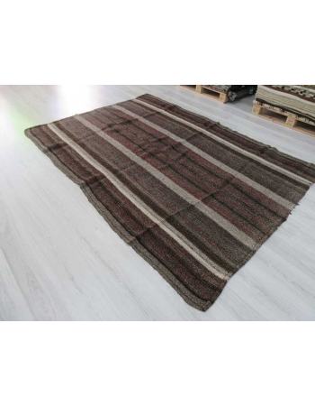 Vintage striped decorative Turkish kilim rug