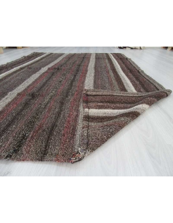 Vintage striped decorative Turkish kilim rug