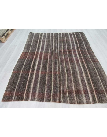 Vintage striped decorative Turkish kilim rug