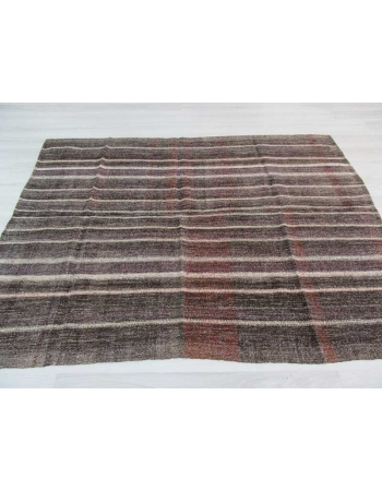 Vintage striped decorative Turkish kilim rug