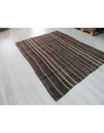 Vintage striped decorative Turkish kilim rug