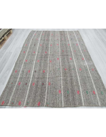 Vintage grey modern kilim rug
