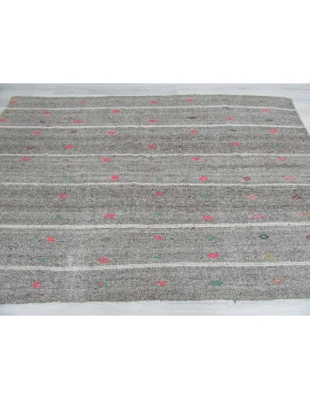 Vintage grey modern kilim rug