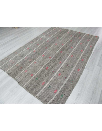 Vintage grey modern kilim rug