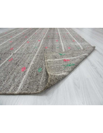 Vintage grey modern kilim rug