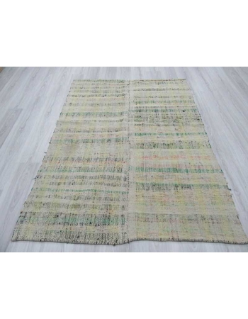 Vintage modern Turkish rag rug