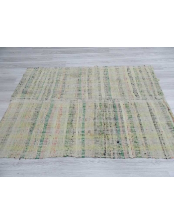 Vintage modern Turkish rag rug