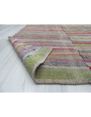 Colorful striped Turkish rag rug