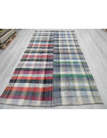 Vintage colorful Turkish rag rug