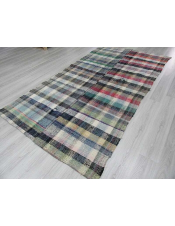 Vintage colorful Turkish rag rug