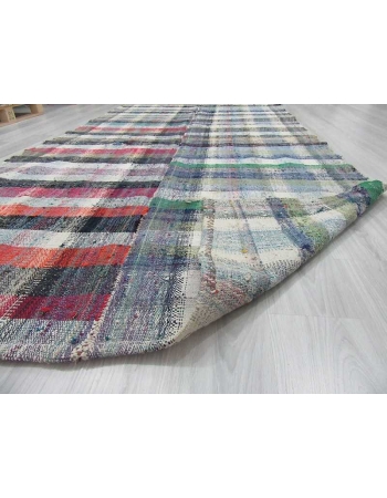 Vintage colorful Turkish rag rug