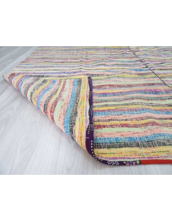 Vintage striped Turkish rag rug