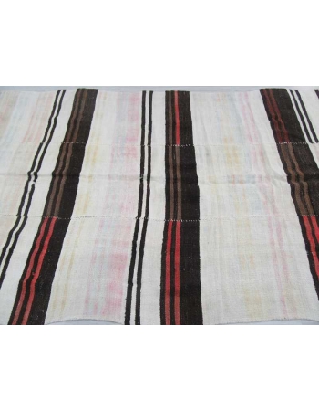 Striped vintage Turkish hemp kilim rug