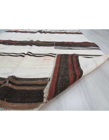 Striped vintage Turkish hemp kilim rug